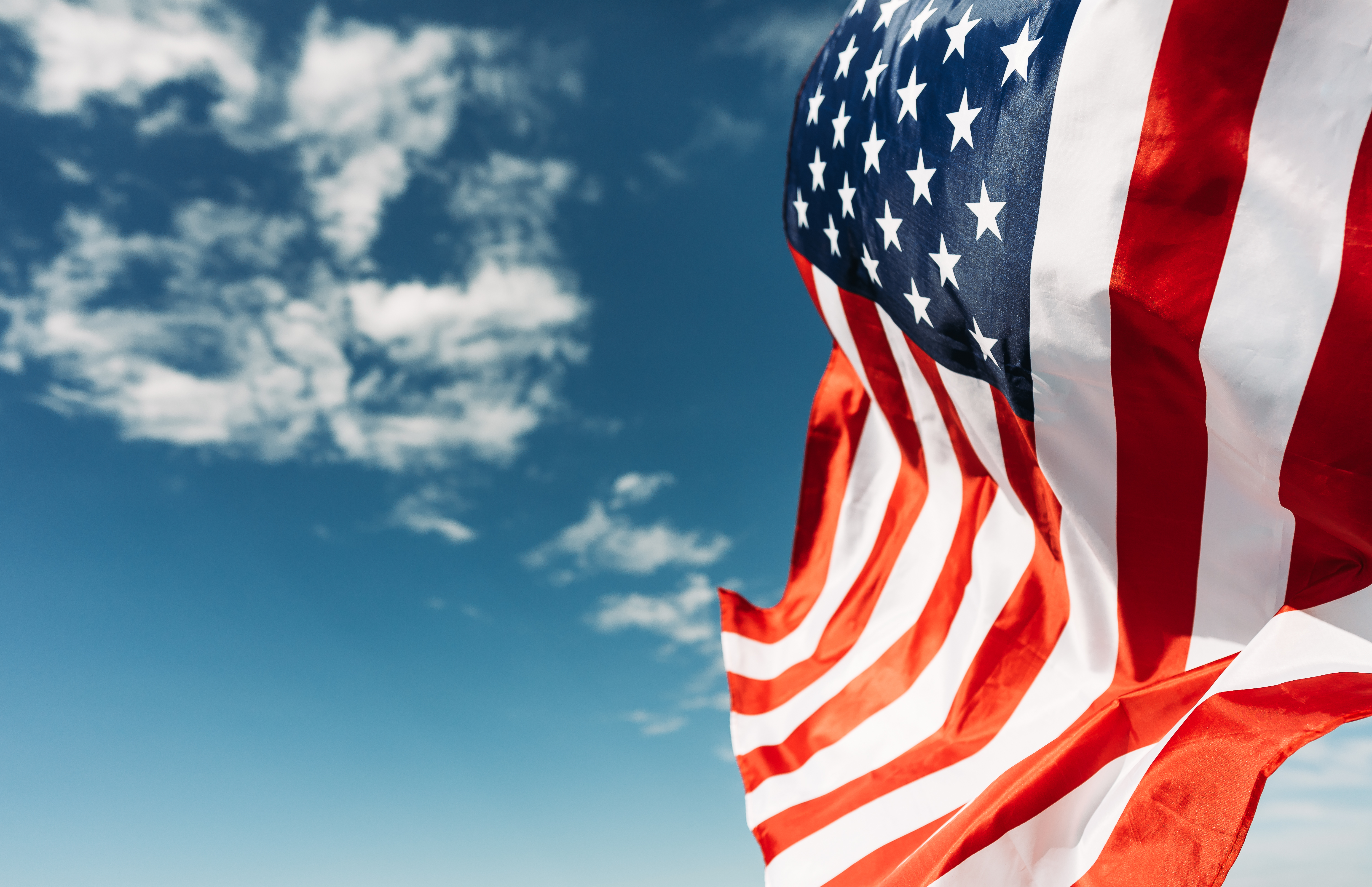 American flag waving